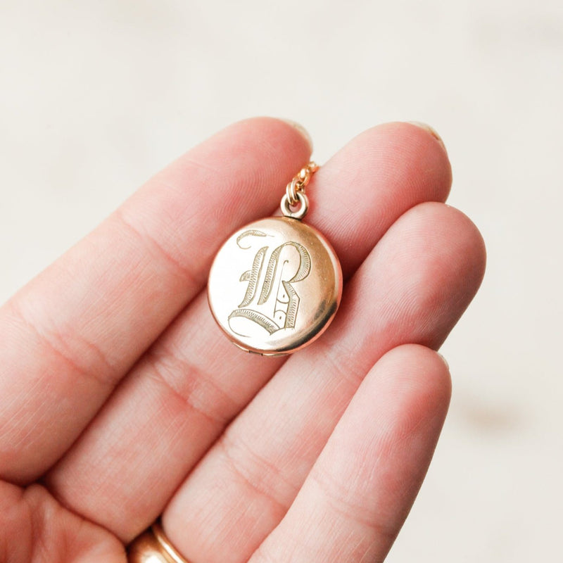 "B" Engraved Locket