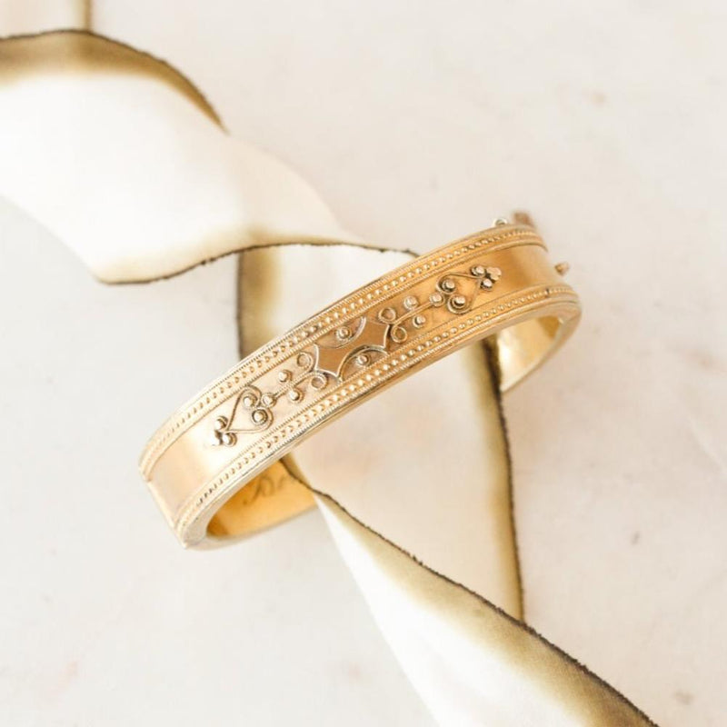 "Bertha" Engraved Victorian Bangle