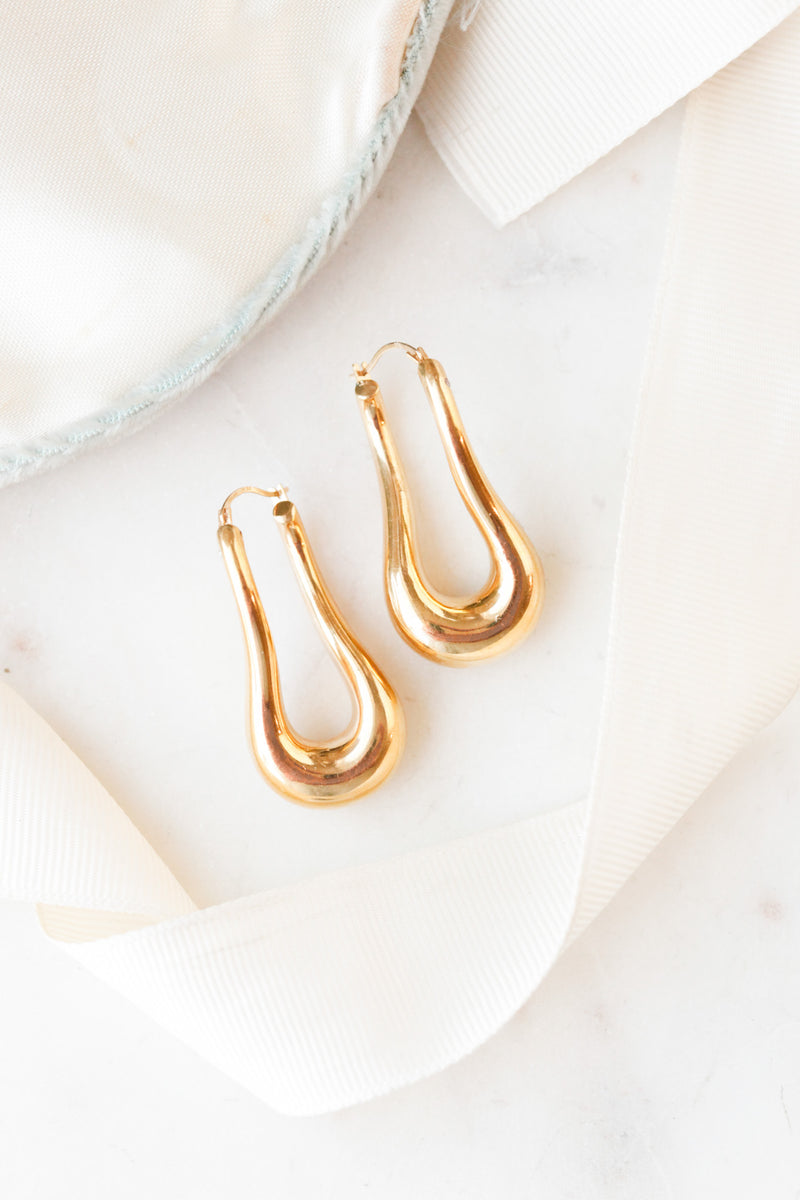 Modern Hugo 14k Gold Earrings