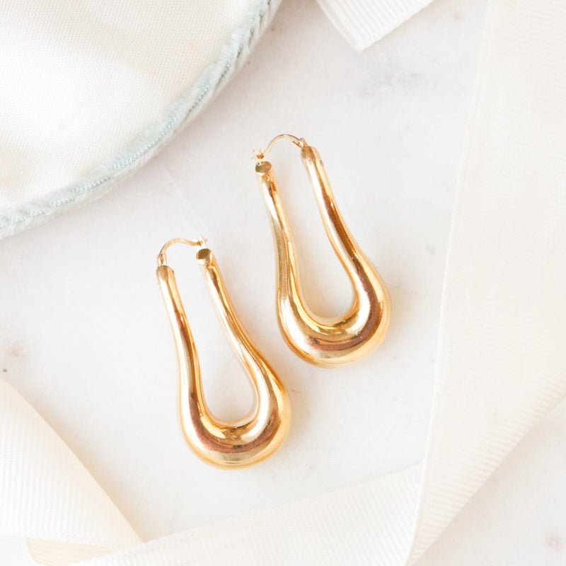 Modern Hugo 14k Gold Earrings