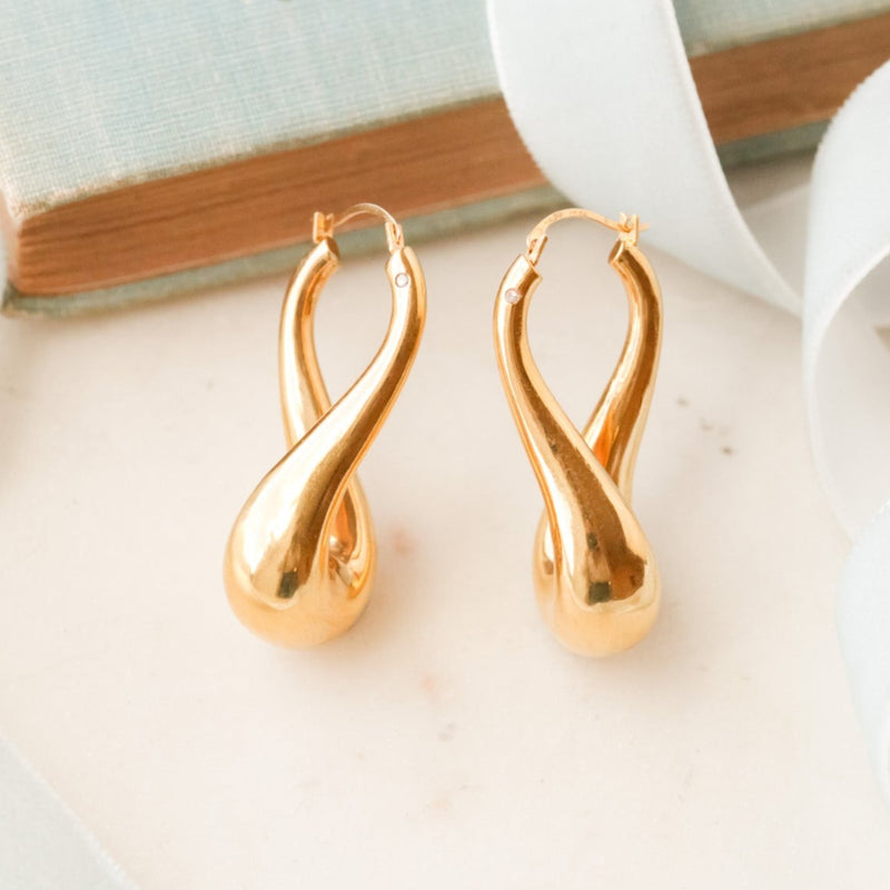 Modern Hugo 14k Gold Earrings