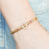 Evelyne Ruby + Pearl Horseshoe Bracelet