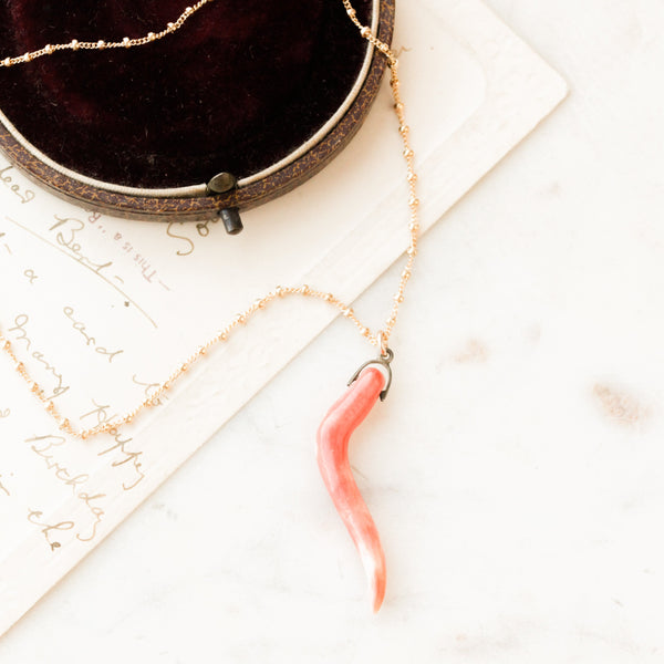 Victorian Coral Cornicello Pendant