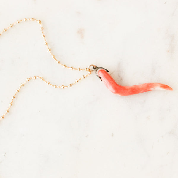 Victorian Coral Cornicello Pendant