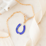 Lucky Blues Horseshoe Pendant