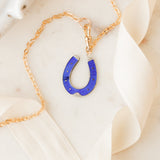 Lucky Blues Horseshoe Pendant