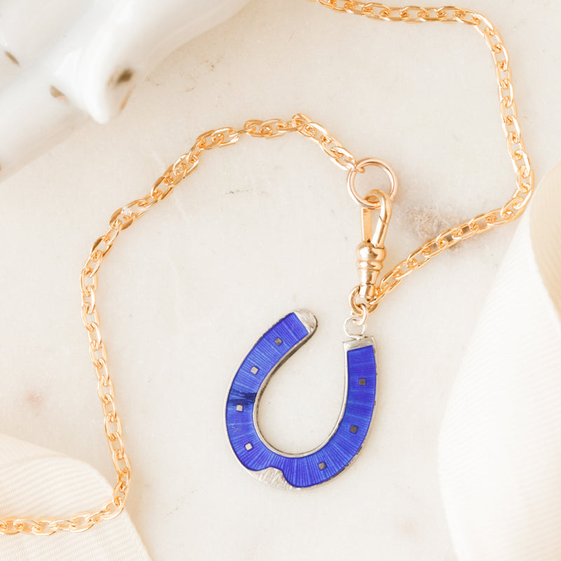 Lucky Blues Horseshoe Pendant