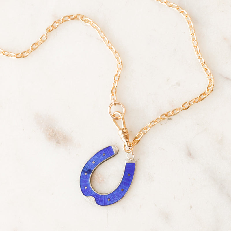 Lucky Blues Horseshoe Pendant