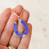 Lucky Blues Horseshoe Pendant