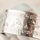 Flora and Fauna Silver Bangle