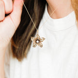 Lila Solid Gold + Diamond Floral Pendant