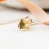 McIntyre Citrine + Solid Gold Fob Necklace