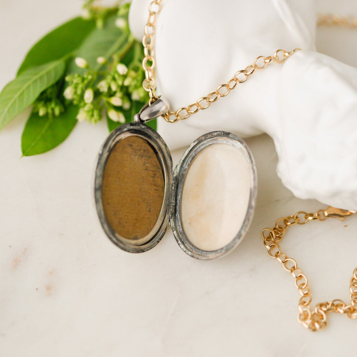 Secret top Garden Oval Looking Glass Locket