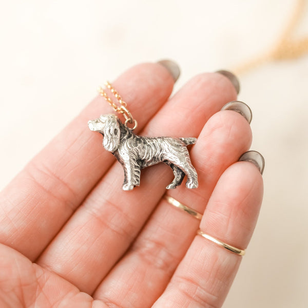 Sterling Spaniel Pendant