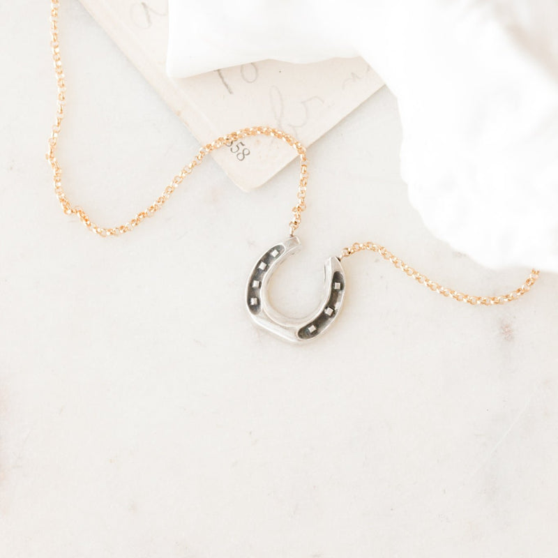 Lucky Silver Horseshoe Pendant