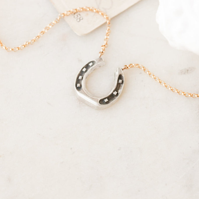 Lucky Silver Horseshoe Pendant