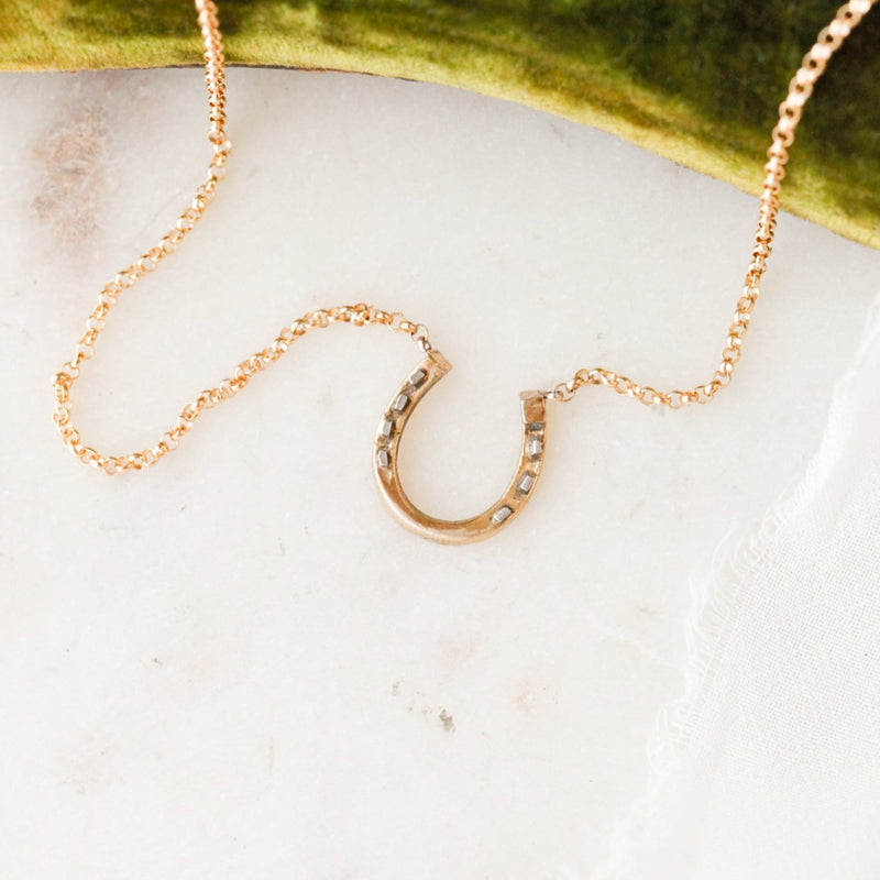 Petite Lucky 7 Horseshoe Pendant