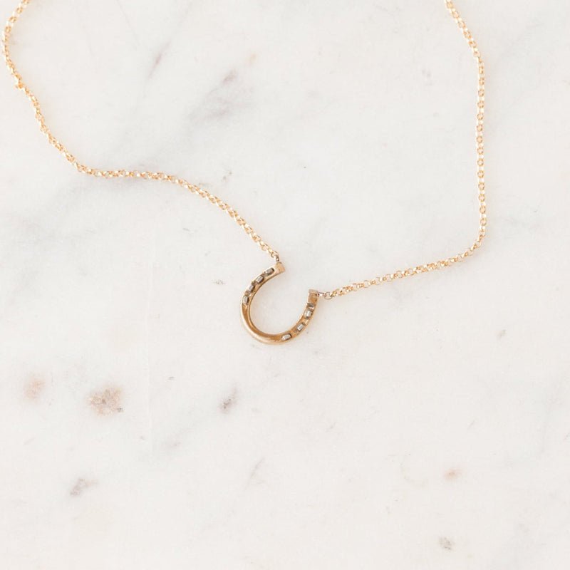 Petite Lucky 7 Horseshoe Pendant