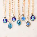 Petite Enameled Saint Pendants