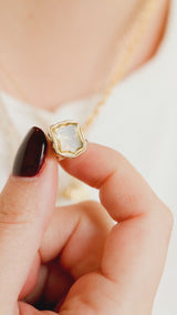 McIntyre Citrine + Solid Gold Fob Necklace