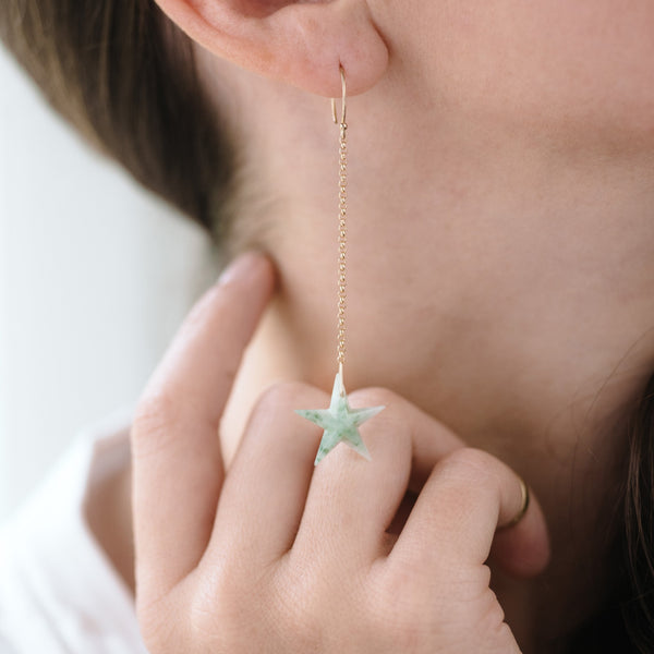 Aventurine Celestial Tassel Earrings