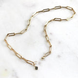 chunky gold paper clip chain necklace