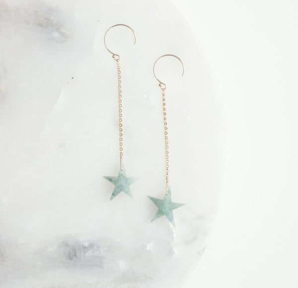 Aventurine Celestial Tassel Earrings